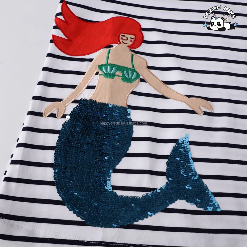 LEZONKIDS - Vestido Maxi Casual de Outono e Inverno para Meninas com Lantejoulas, Sereia, Unicórnio, Respirável, Listrado, Cartoon, Xadrez, Lace, Sem Mangas